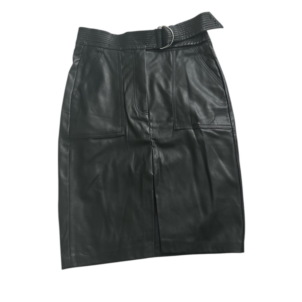 Black Faux Leather Skirt